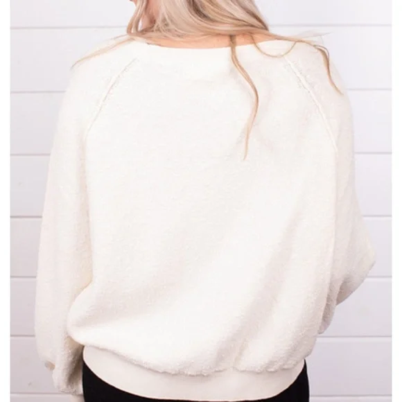 Free People Found My Friend Pullover cream off white long sleeve‎ size small - Picture 3 of 13